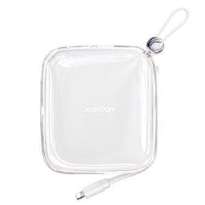 Joyroom JR-L005 Jelly Series 10000 mAh 12W Power Bank With Lightning Cable - White