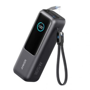Anker Zolo Power Bank 25000mAh, 165W, Built-in USB-C Cables, A1695H11 - Black