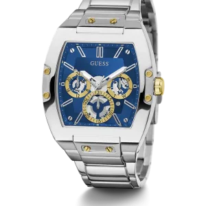 GUESS Silver Tone Multi-function Watch For Men-Blue/Silver-GW0456G5