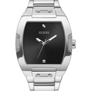 Mens Wristwatch GUESS PHOENIX GW0387G1 Stainless Steel Black GENUINE DIAMOND