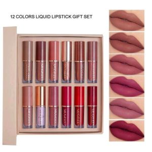 SHEIN 12pcs Lip Gloss Set Brightening, Matte,Lip Stain BEX-9343.