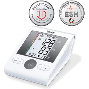Beurer BM28 Upper Arm Blood Pressure Monitor With Adapter - White/Grey
