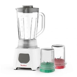 Moulinex Blender With Grinder and Chopper, 450 Watt, 1.5 Liter, LM2B3126 - White