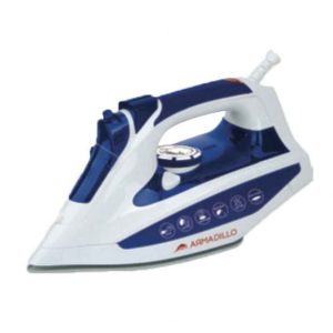 Armadillo Steam Iron Ceramic Soleplate , 2200 Watt , Rubber Handle , Blue - ARM-SDA-IRN-BLU-0000