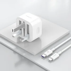 PD 20W UK plug PD charger set RCK-03UCL White